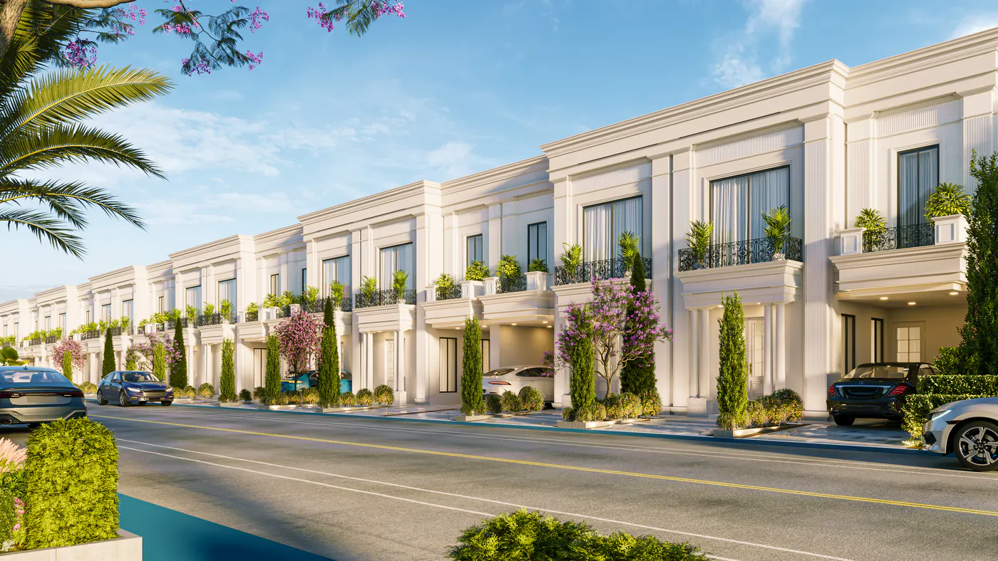 5 Marla villas street view render by Janan Manzil